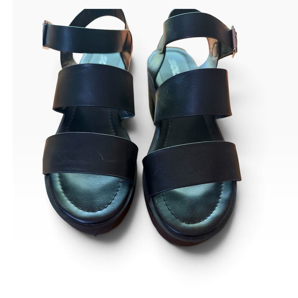 Soda Black Platform Sandals
